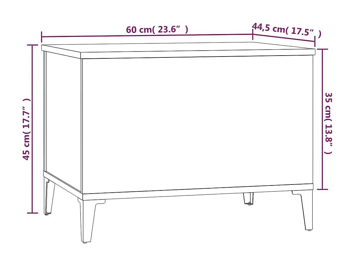 Mesa de centro dourada Carvalho castanho 60x44,5x45 cm Madeira artificial