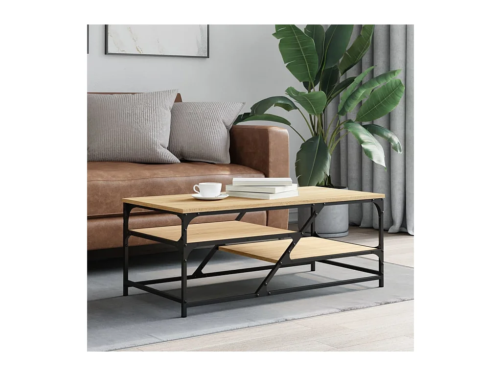 Table basse chêne sonoma 100x49x40 cm bois d'ingénierie