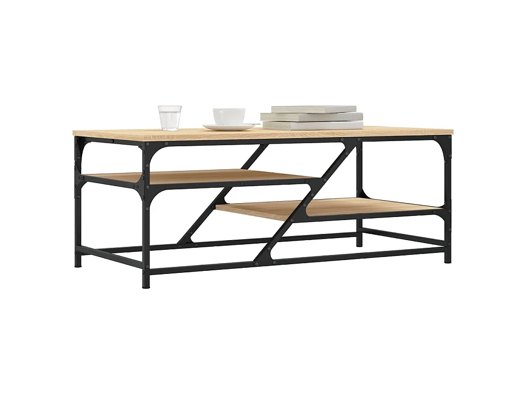 Table basse chêne sonoma 100x49x40 cm bois d'ingénierie