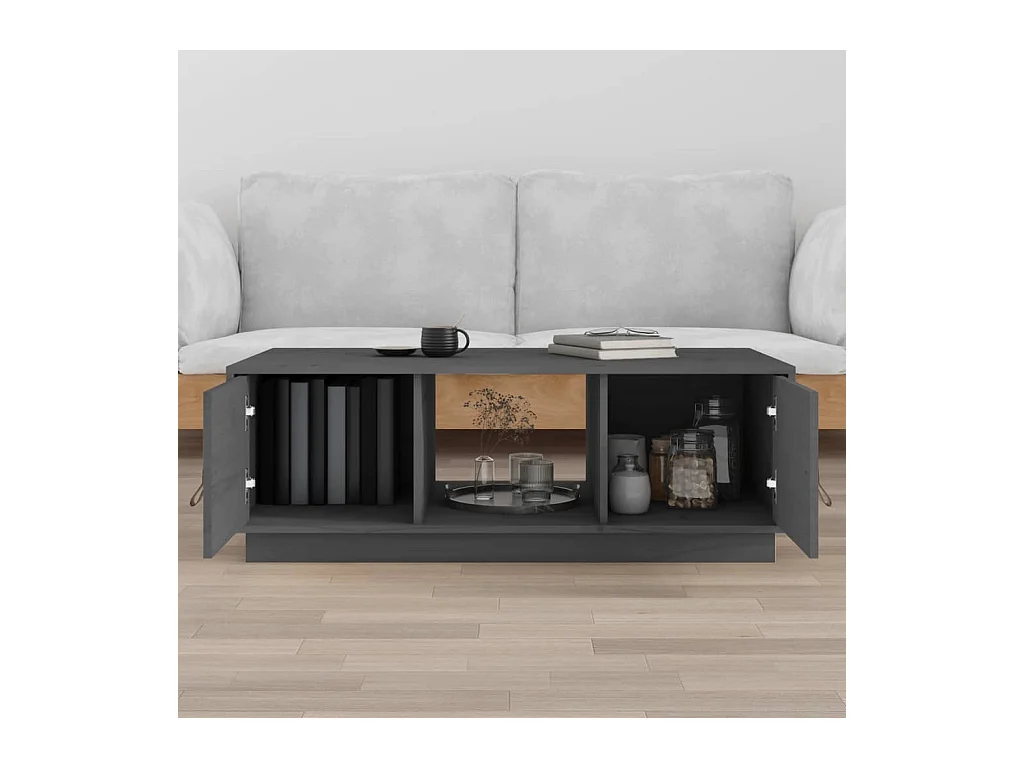 Gold Salontafel Grijs 100x50x35 cm Massief grenenhout