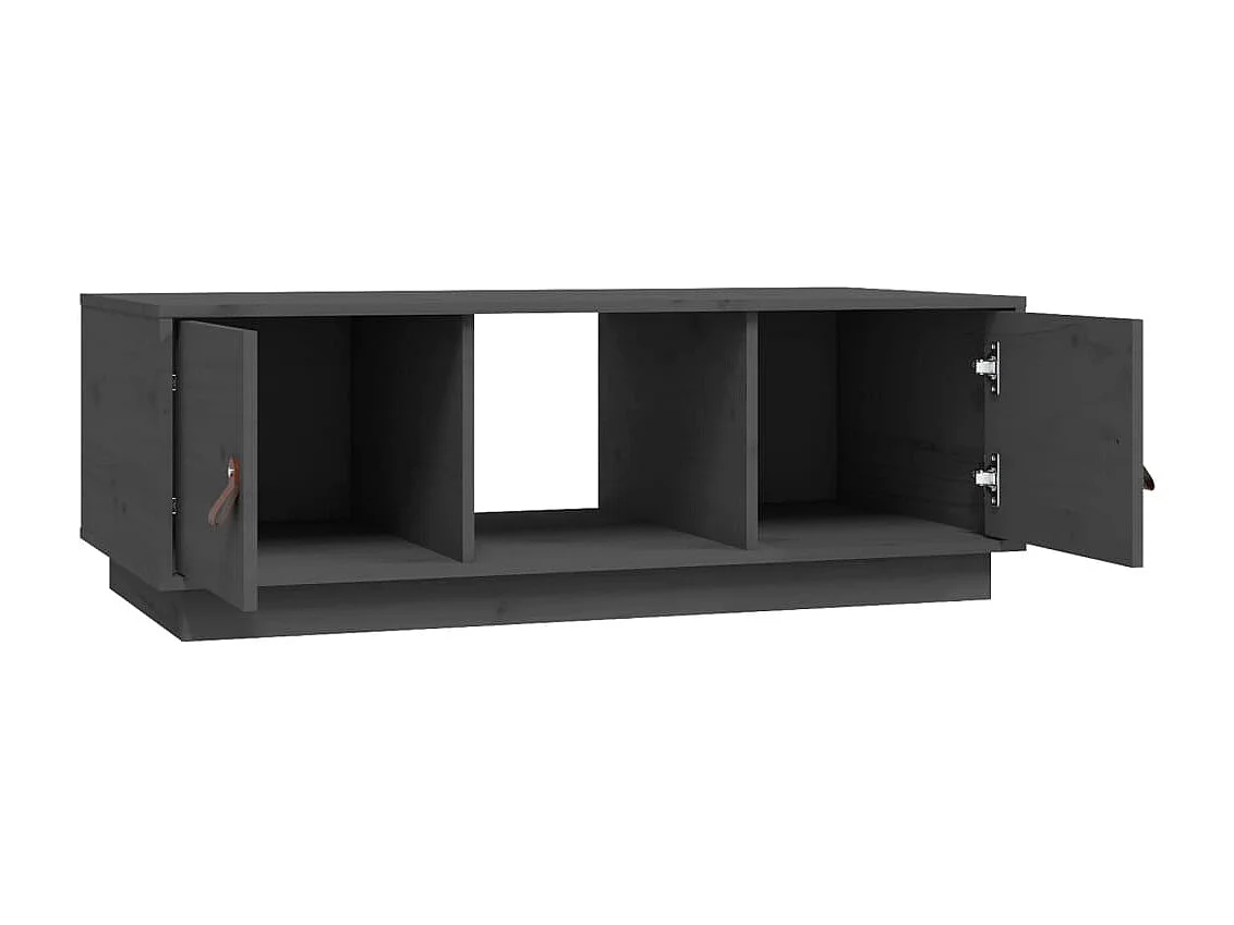 Gold Couchtisch Grau 100x50x35 cm Massives Kiefernholz