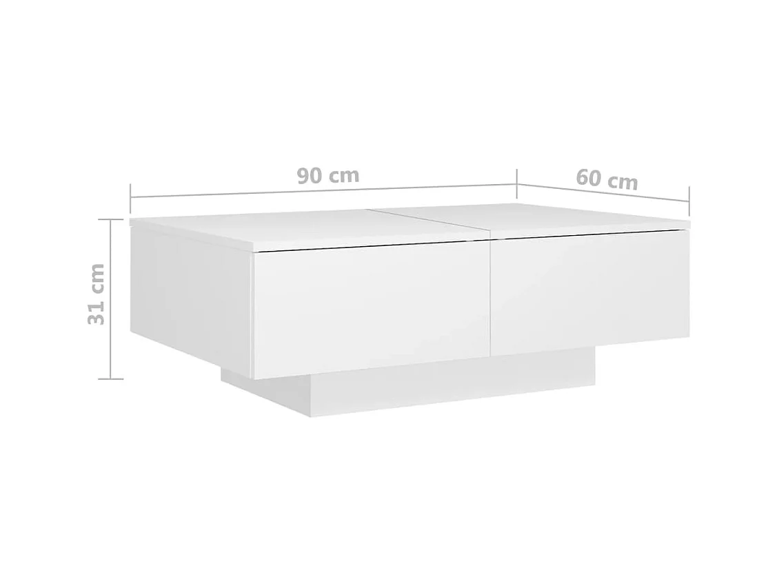 Gold Salontafel Wit 90x60x31 cm Spaanplaat