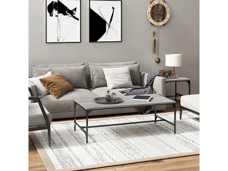 Tavolino grigio Gold Sonoma 100x50x35 cm MDF