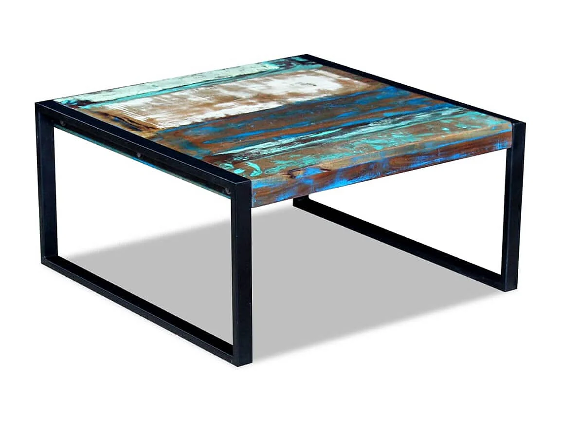 Table basse Bois de récupération massif 80 x 80 x 40 cm