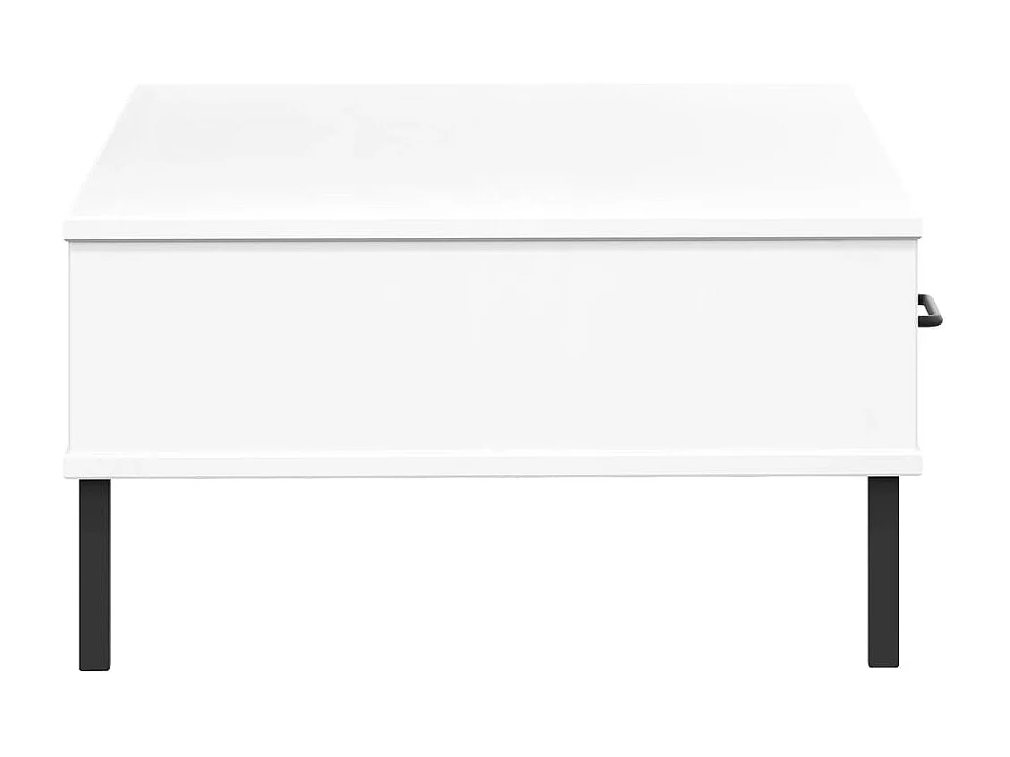 Tavolino Gold con gambe in metallo Bianco Legno massello di pino OSLO