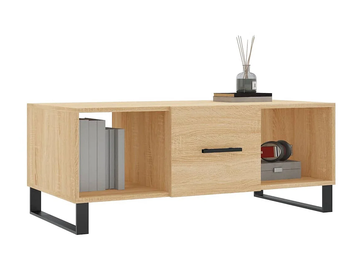 Mesa de centro roble Sonoma Gold 102x50x40 cm madera contrachapada