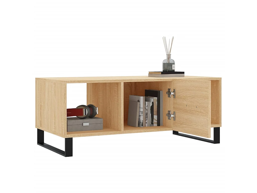 Mesa de centro roble Sonoma Gold 102x50x40 cm madera contrachapada