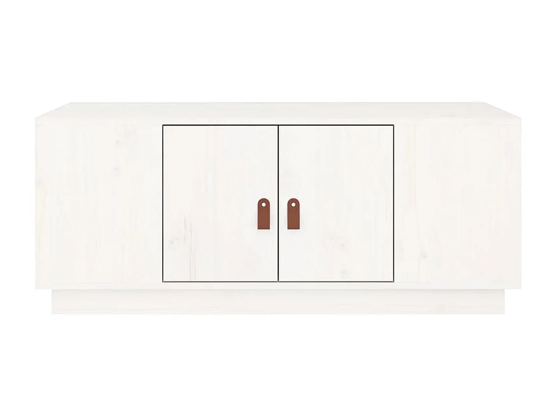 Mesa de centro dourada branca 100x50x41 cm Madeira maciça de pinho