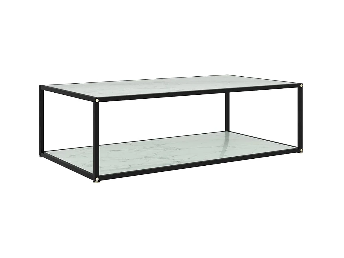 Table basse Blanc 120x60x35 cm Verre trempé