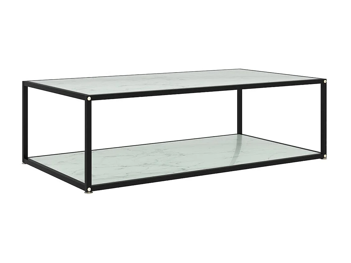 Table basse Blanc 120x60x35 cm Verre trempé