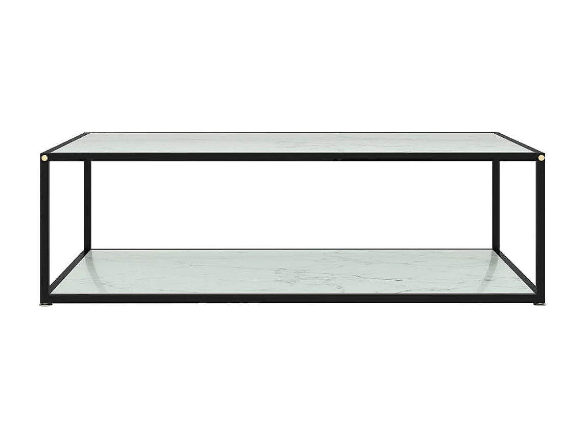 Table basse Blanc 120x60x35 cm Verre trempé