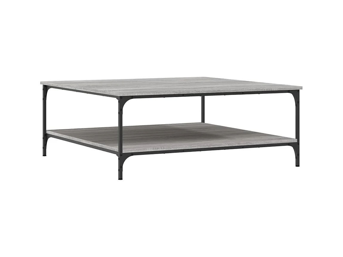 Table basse sonoma gris 100x100x40 cm bois d'ingénierie