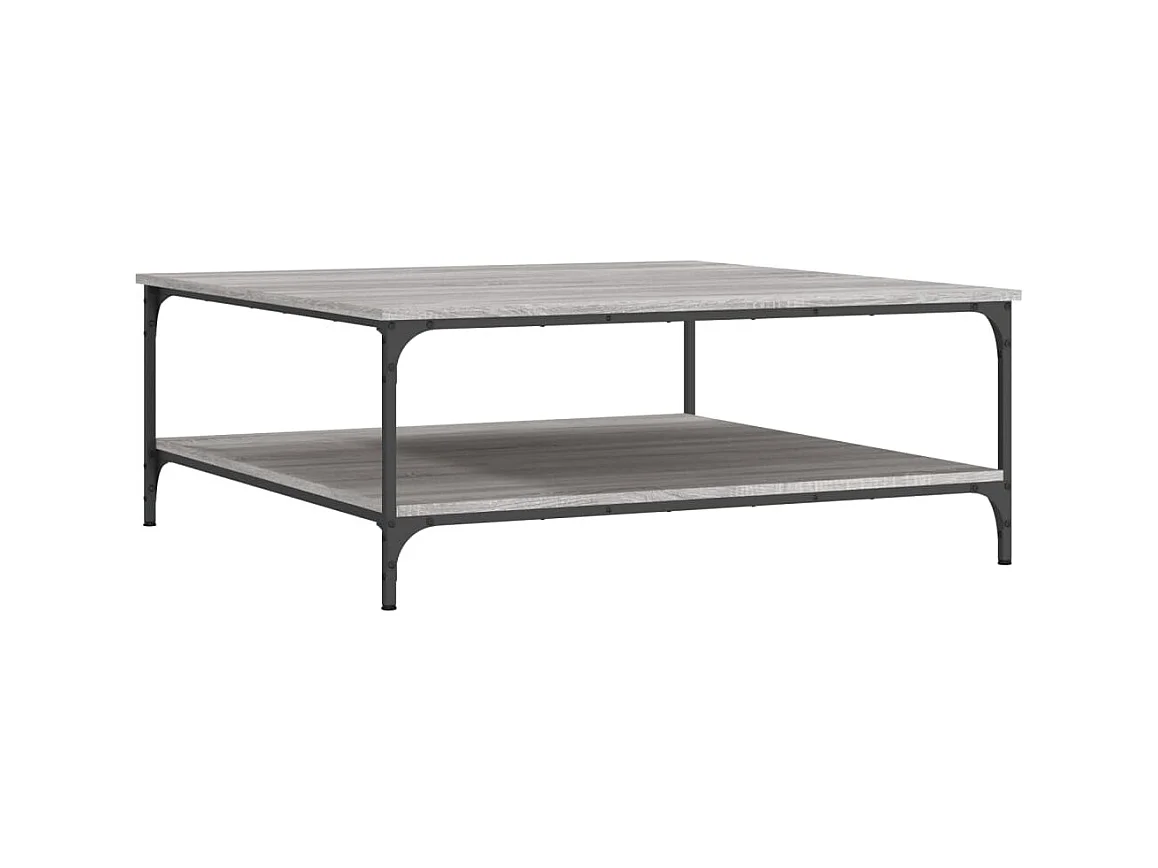 Table basse sonoma gris 100x100x40 cm bois d'ingénierie