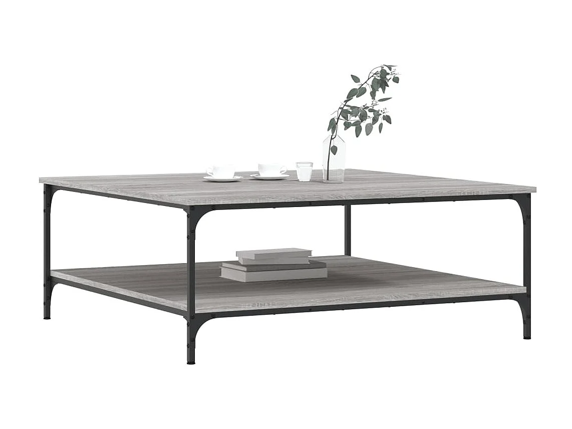Mesa de centro cinza Gold Sonoma 100x100x40 cm madeira projetada