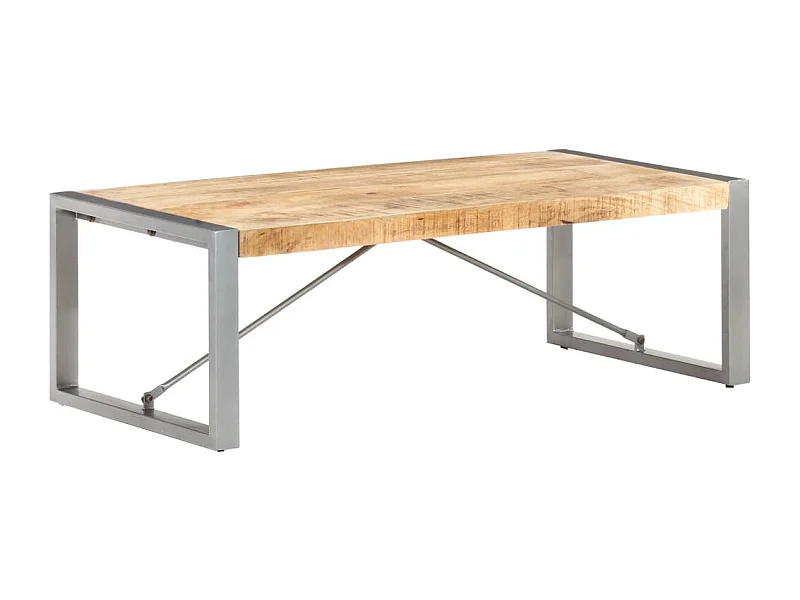 Mesa de centro dourada 120x60x40 cm Madeira de mangueira crua