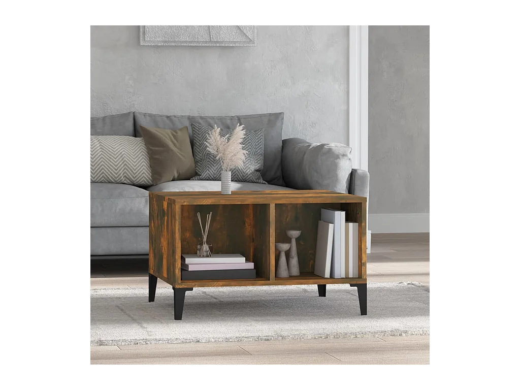 Mesa de centro Gold Roble ahumado 60x50x36,5 cm Madera contrachapada