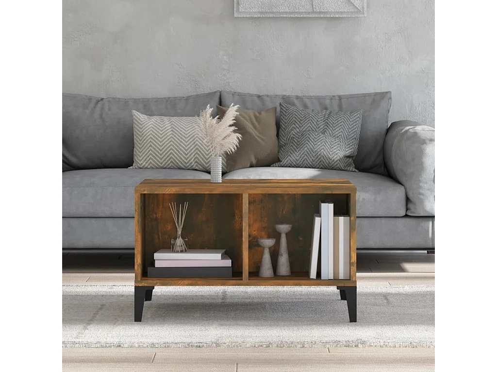 Table basse Chêne fumé 60x50x36,5 cm Bois d'ingénierie