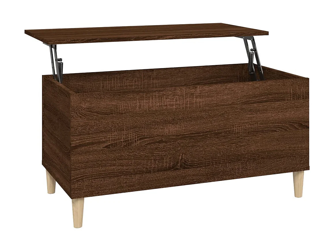 Mesa de centro dourada Carvalho castanho 90x44,5x45 cm Madeira artificial