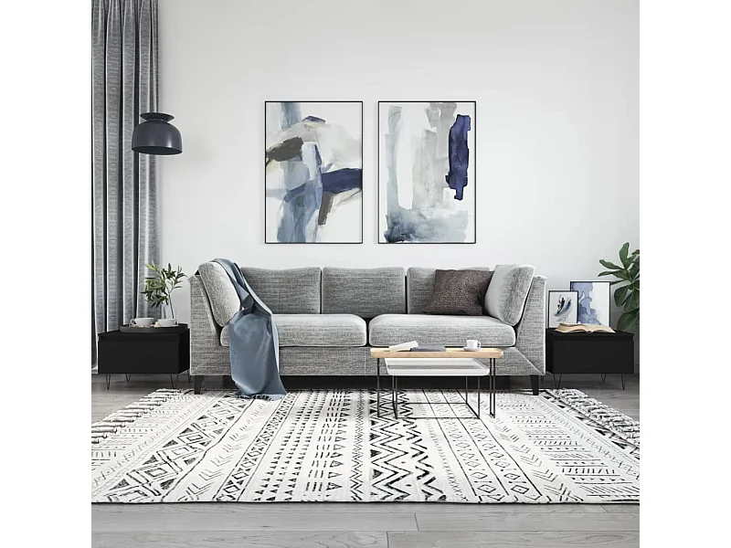 Mesas de centro Gold 2 piezas madera contrachapada negra 50x46x35 cm