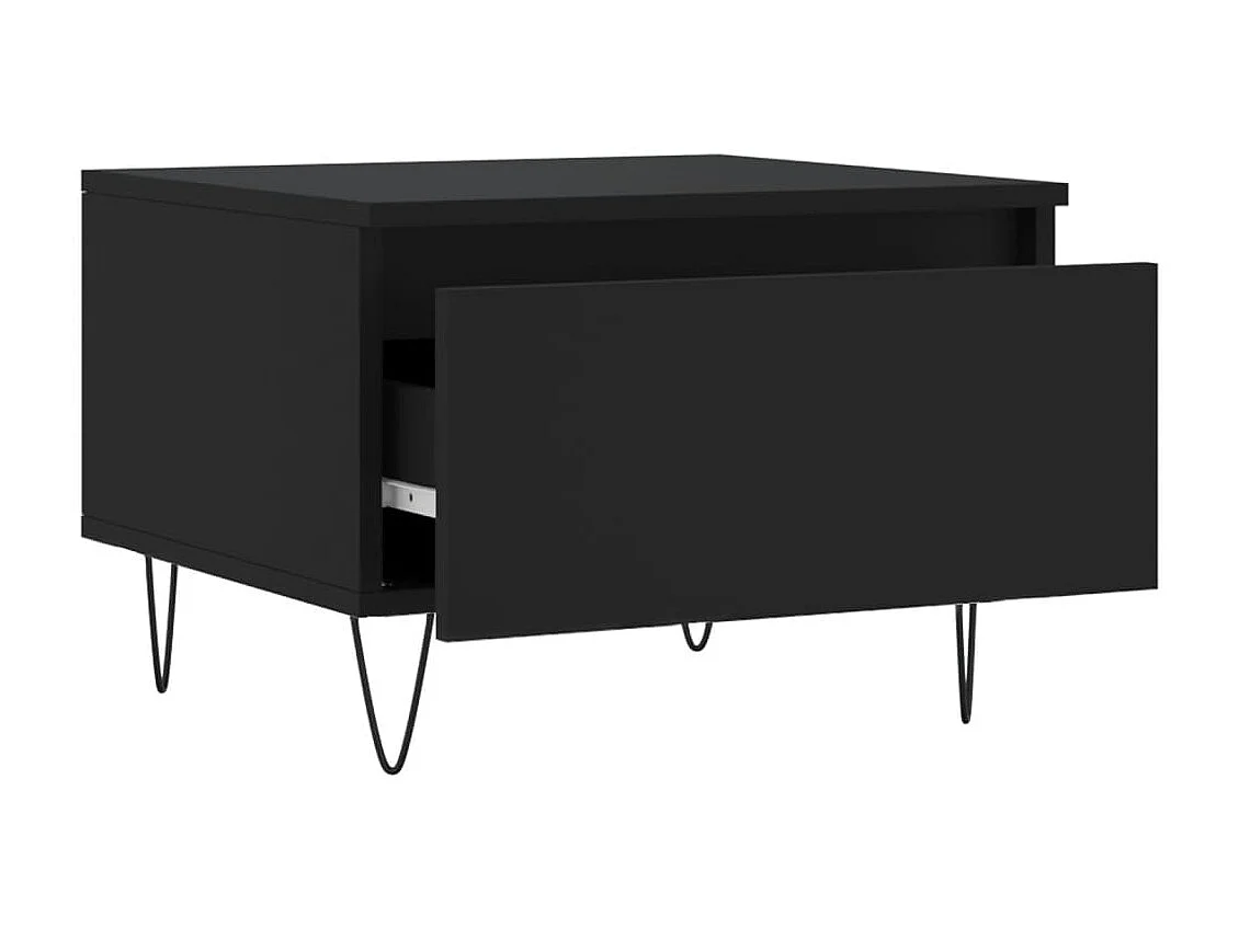 Mesas de centro Gold 2 piezas madera contrachapada negra 50x46x35 cm