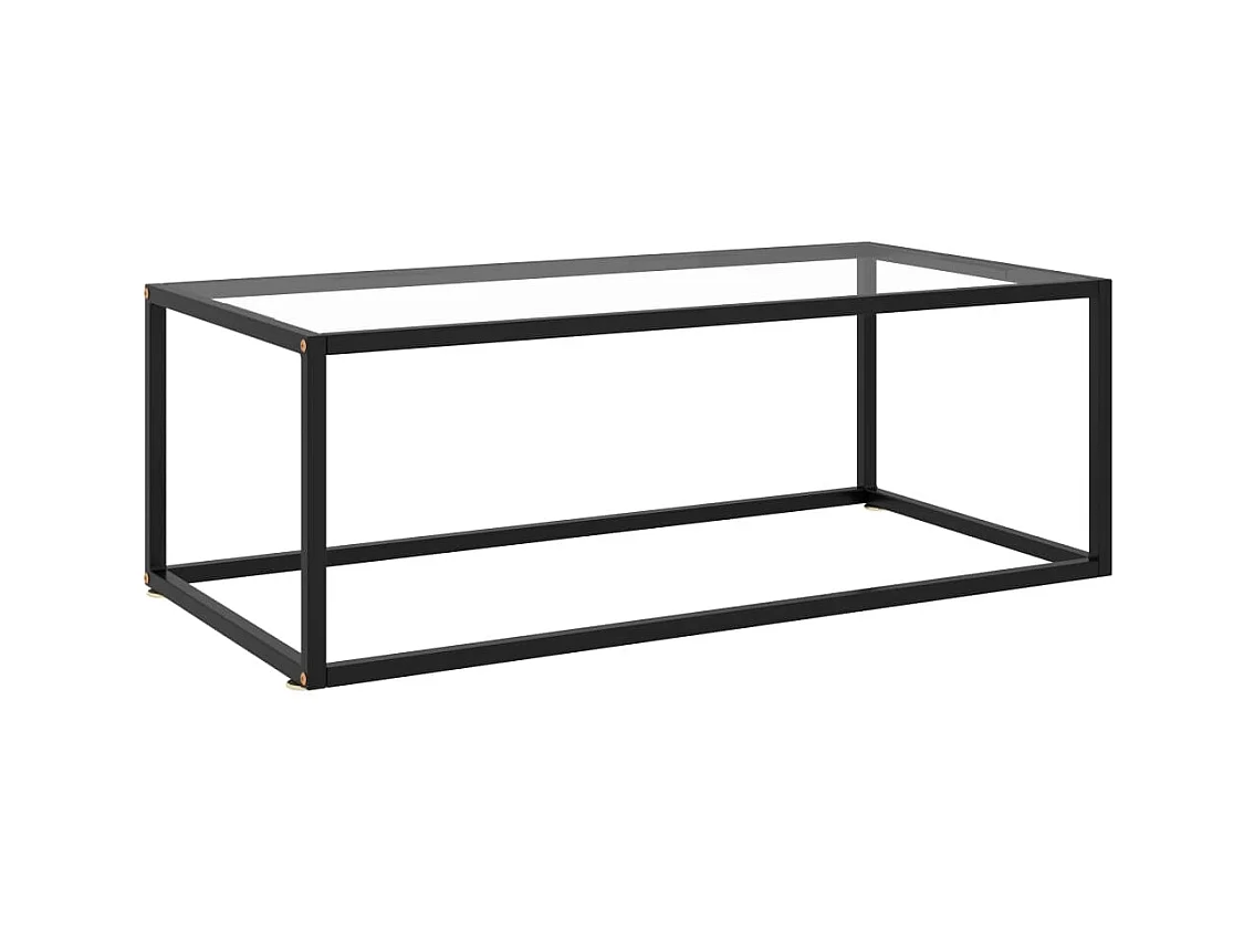 Gold Salontafel Zwart met gehard glas 100x50x35 cm