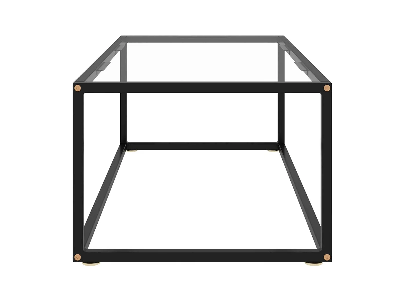 Gold Salontafel Zwart met gehard glas 100x50x35 cm