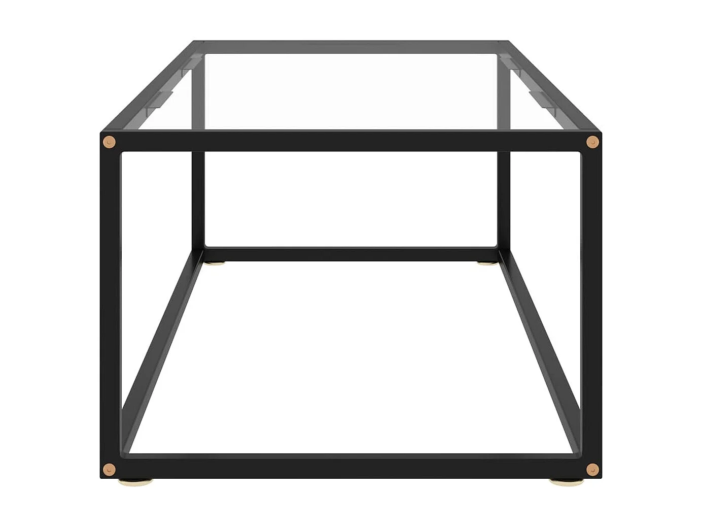 Gold Salontafel Zwart met gehard glas 100x50x35 cm
