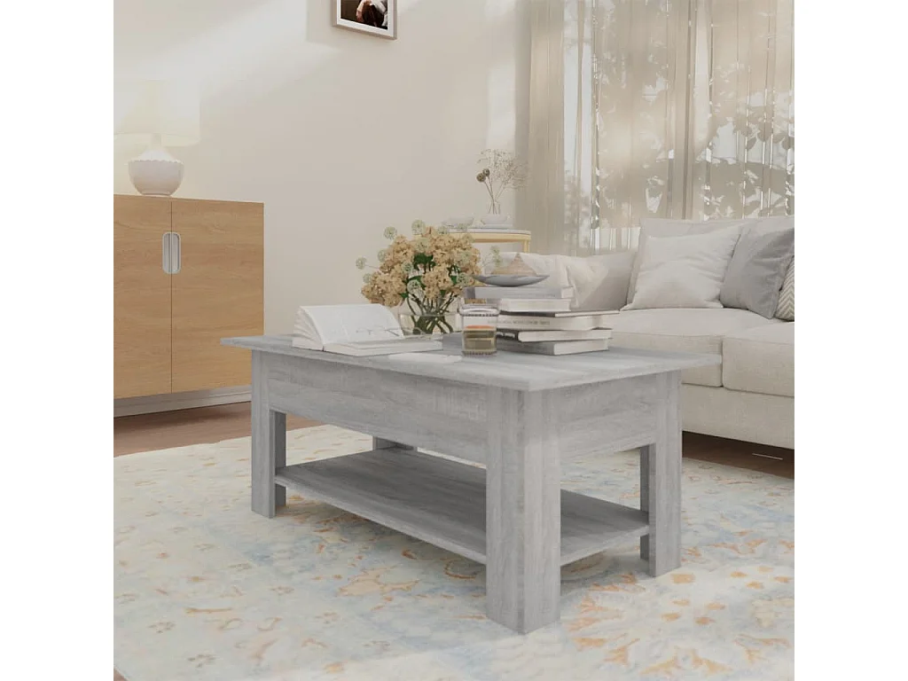 Mesa de centro Gold Sonoma gris 102x55x42 cm Aglomerado