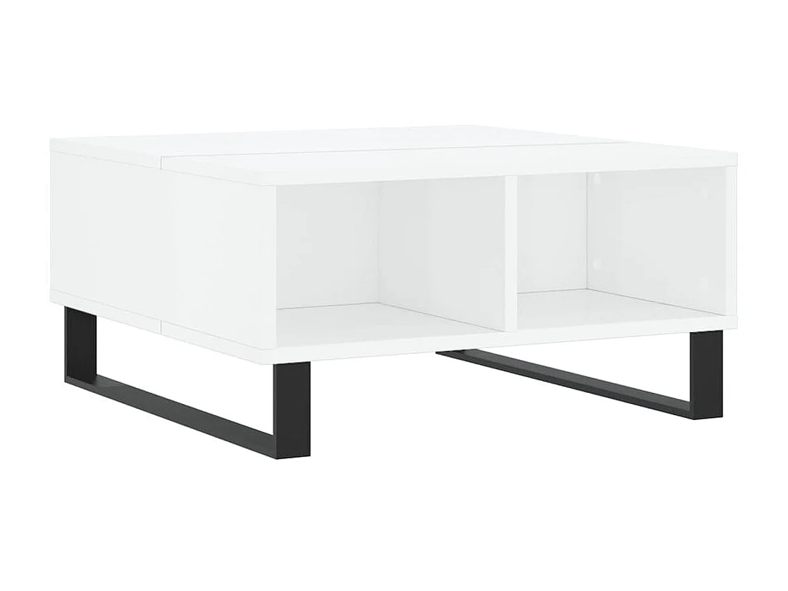 Goud Glanzend witte salontafel 60x60x30 cm samengesteld hout