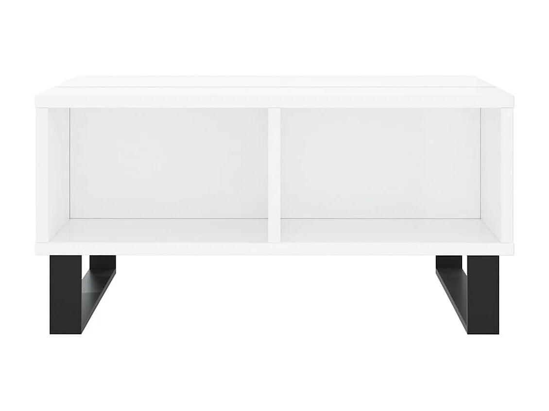 Goud Glanzend witte salontafel 60x60x30 cm samengesteld hout