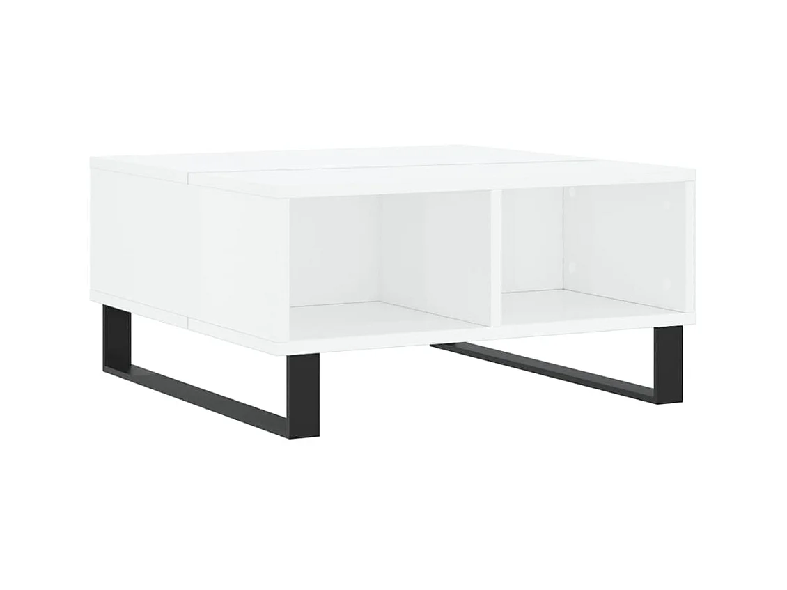Table basse blanc brillant 60x60x30 cm bois d'ingénierie
