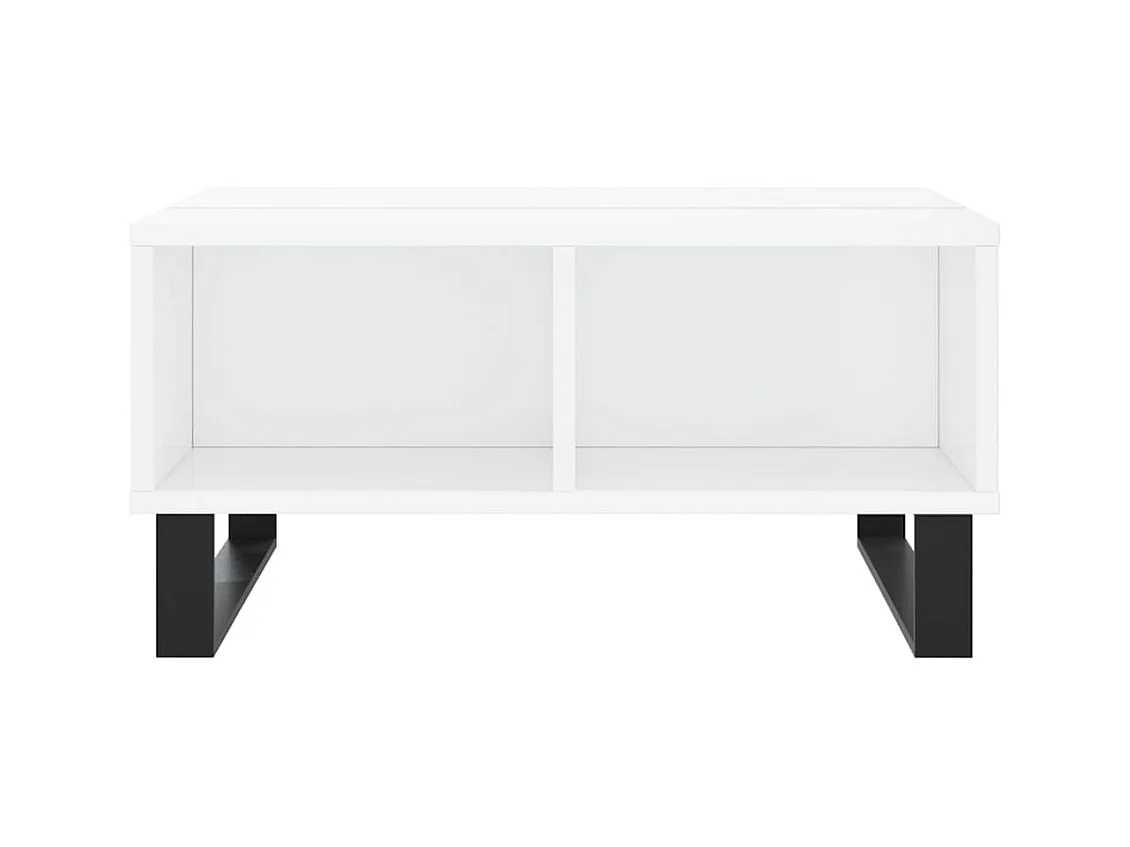 Table basse blanc brillant 60x60x30 cm bois d'ingénierie