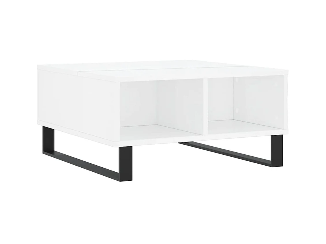 Table basse blanc brillant 60x60x30 cm bois d'ingénierie