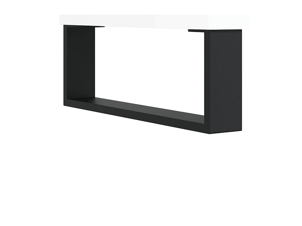 Table basse blanc brillant 60x60x30 cm bois d'ingénierie
