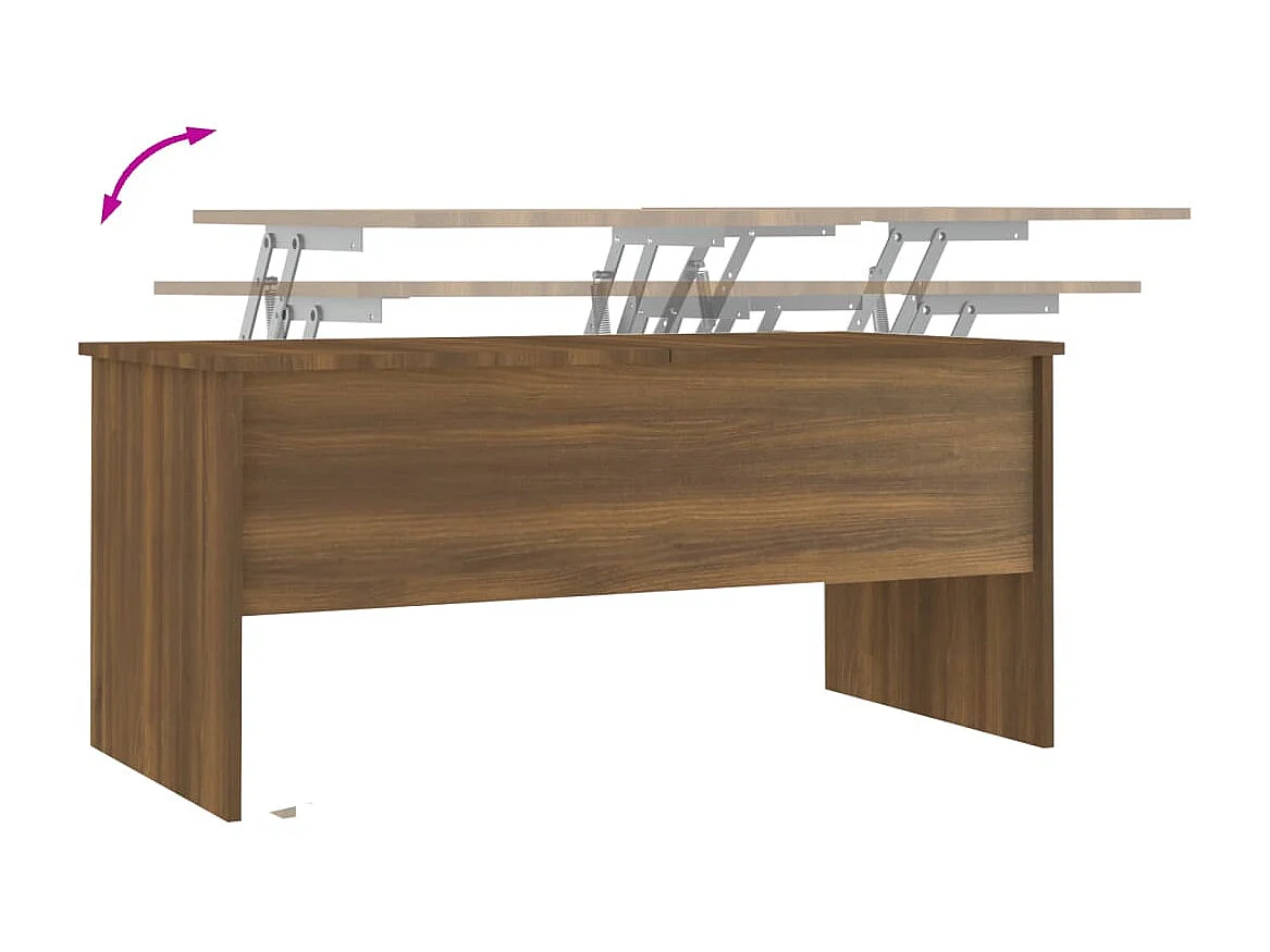 Table basse Chêne marron 102x50,5x46,5 cm Bois d'ingénierie