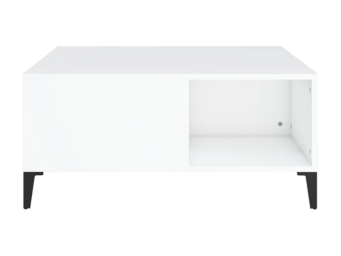 Mesa de centro dourada branca 80x80x36,5 cm madeira projetada