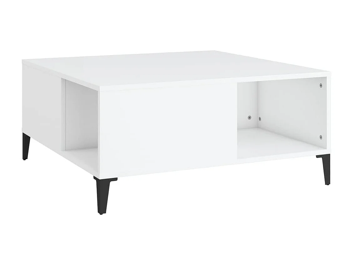 Table basse blanc 80x80x36,5 cm bois d'ingénierie