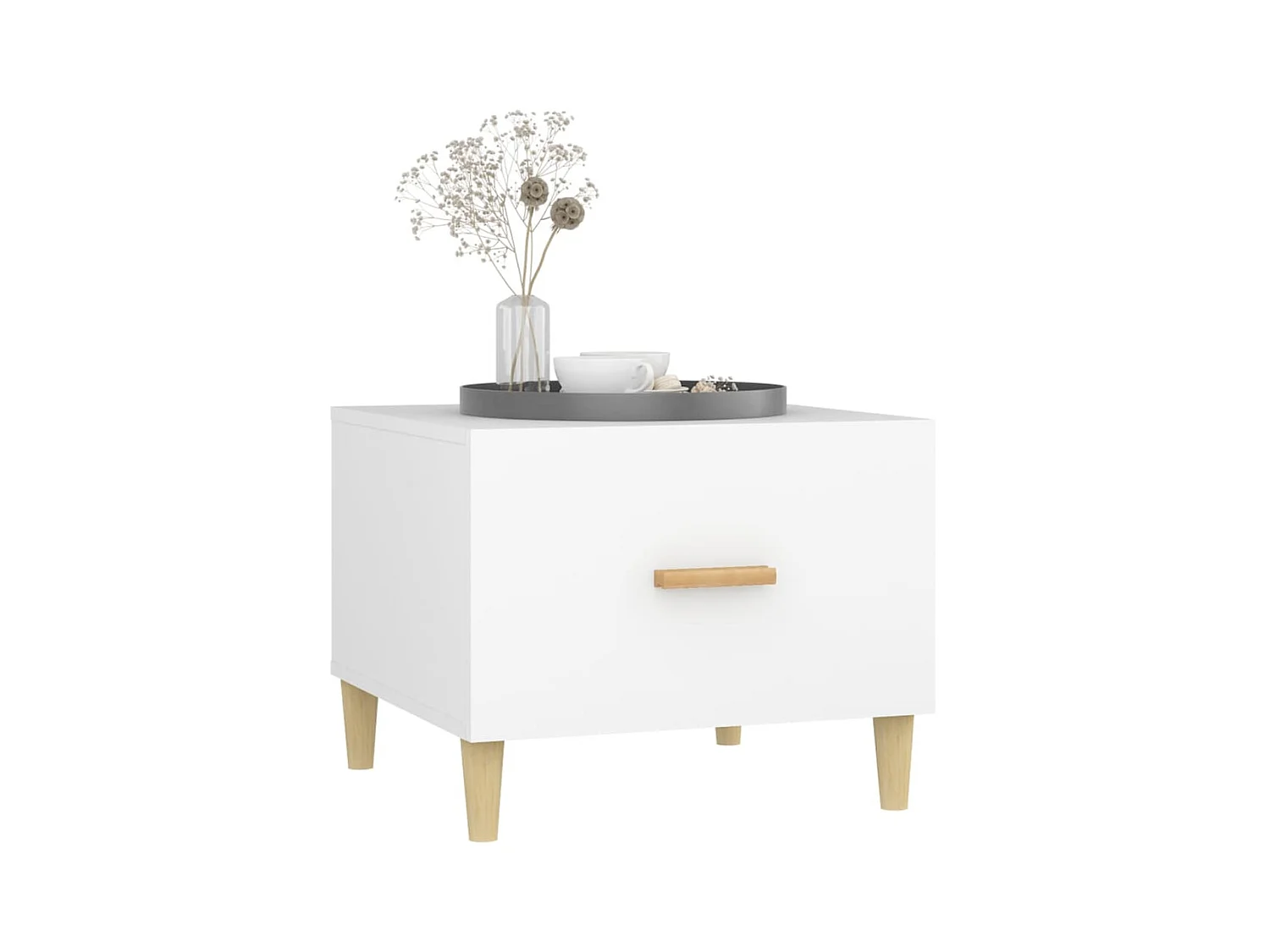 Tables basses 2 pcs blanc 50x50x40 cm bois d'ingénierie