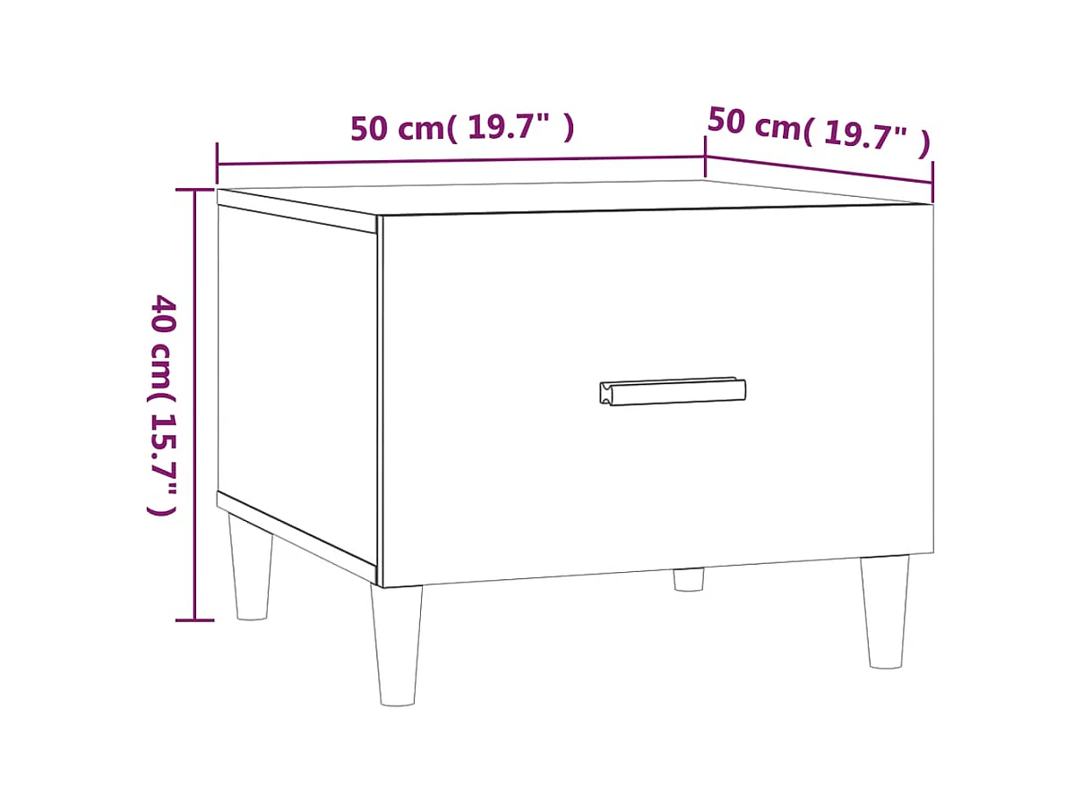 Tables basses 2 pcs blanc 50x50x40 cm bois d'ingénierie