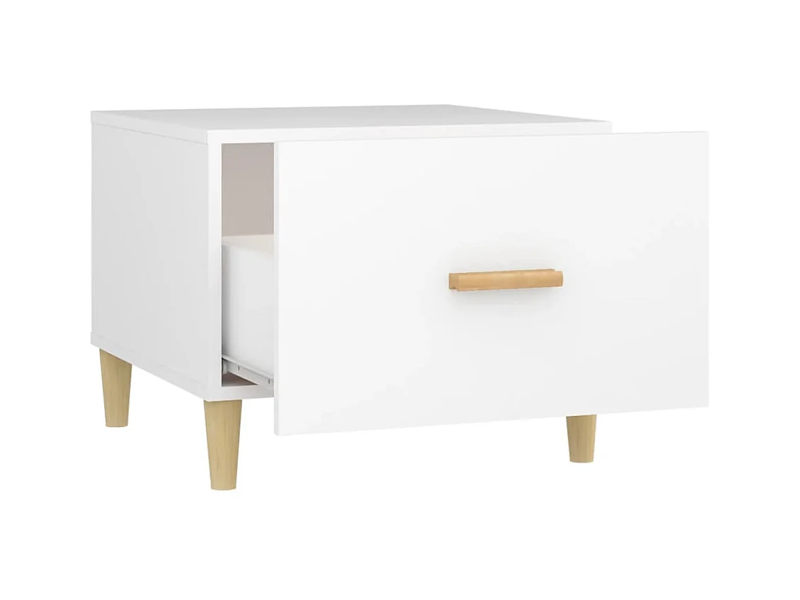 Tables basses 2 pcs blanc 50x50x40 cm bois d'ingénierie