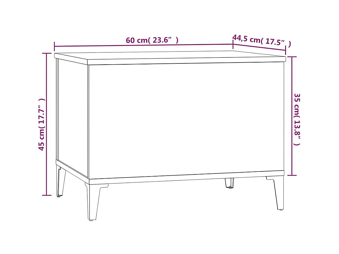 Table basse Noir 60x44,5x45 cm Bois d'ingénierie