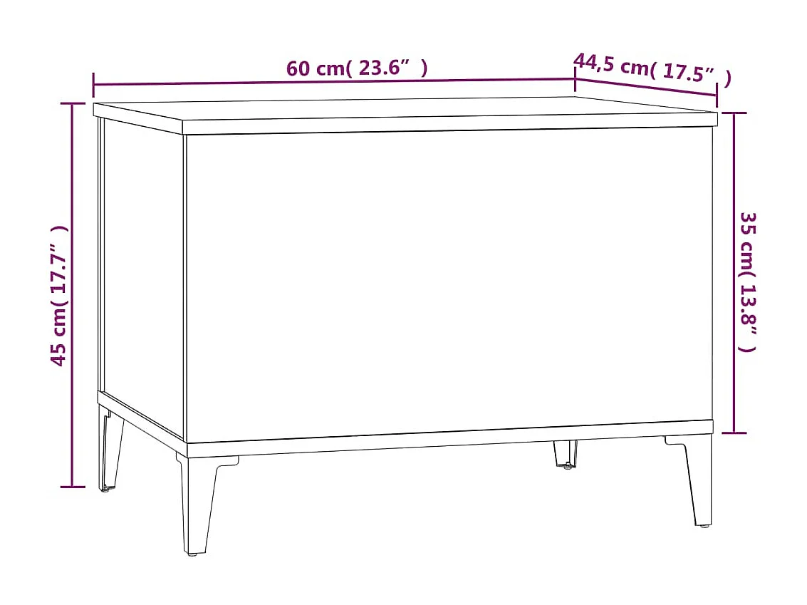 Mesa de centro Gold Negro 60x44,5x45 cm Madera contrachapada