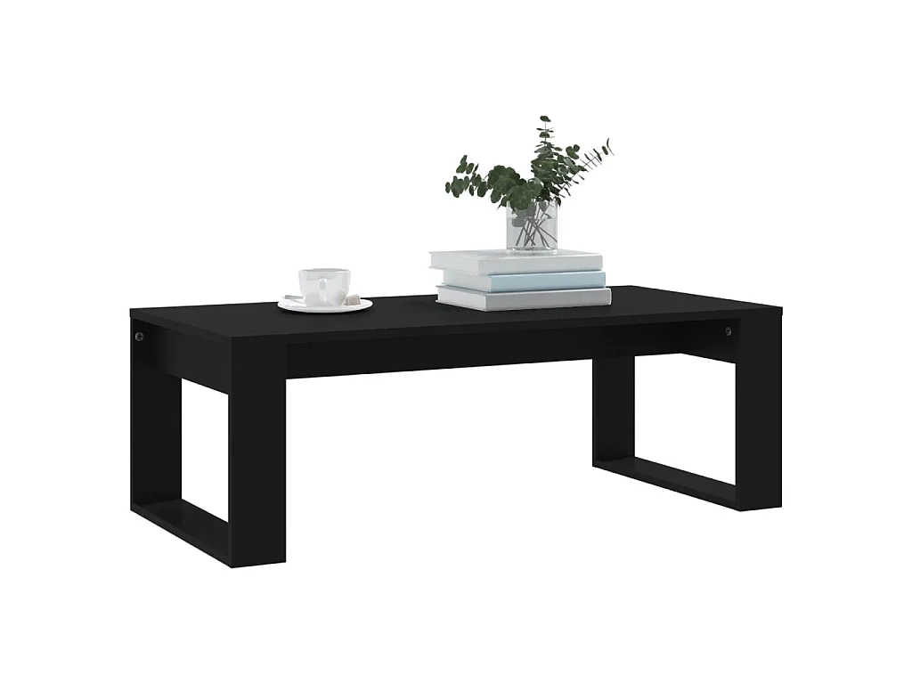 Mesa de centro dourada preta 102x50x35 cm madeira projetada