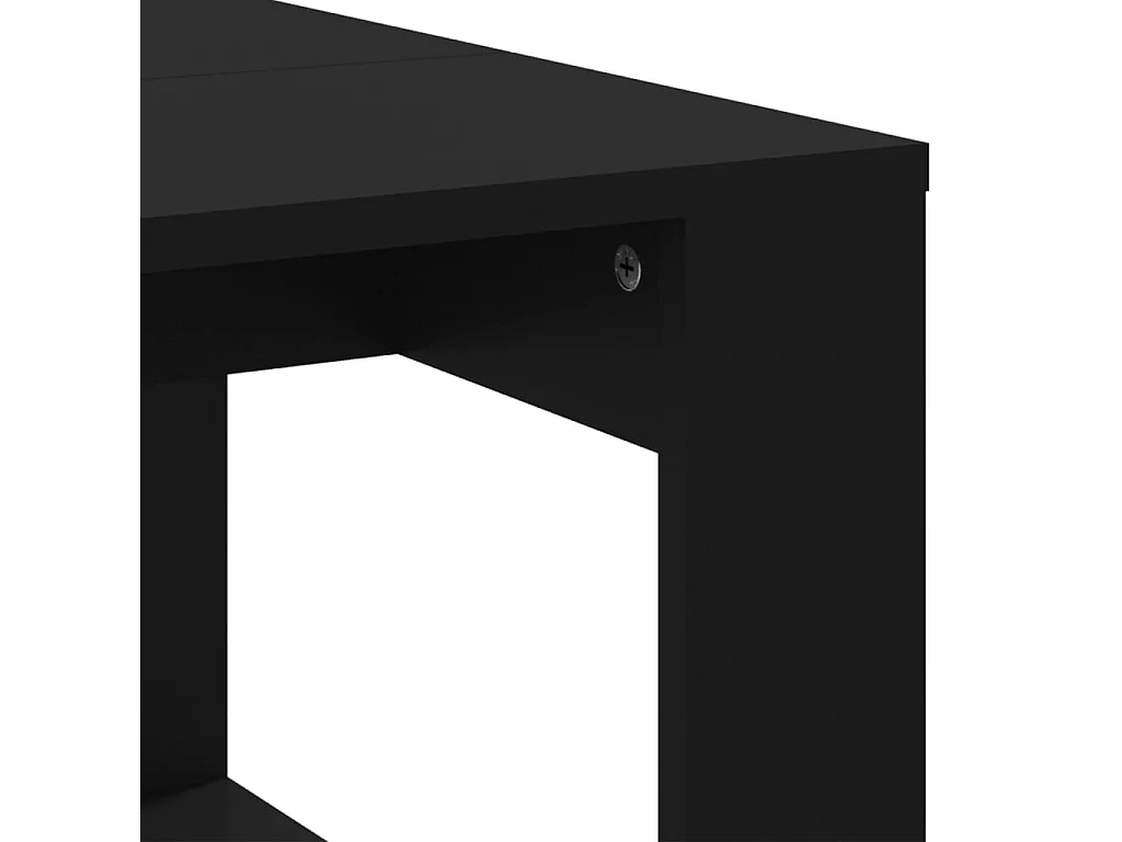 Mesa de centro dourada preta 102x50x35 cm madeira projetada