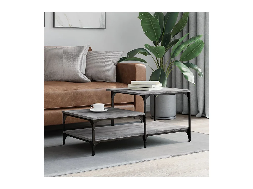 Table basse sonoma gris 100x50,5x45 cm bois d'ingénierie