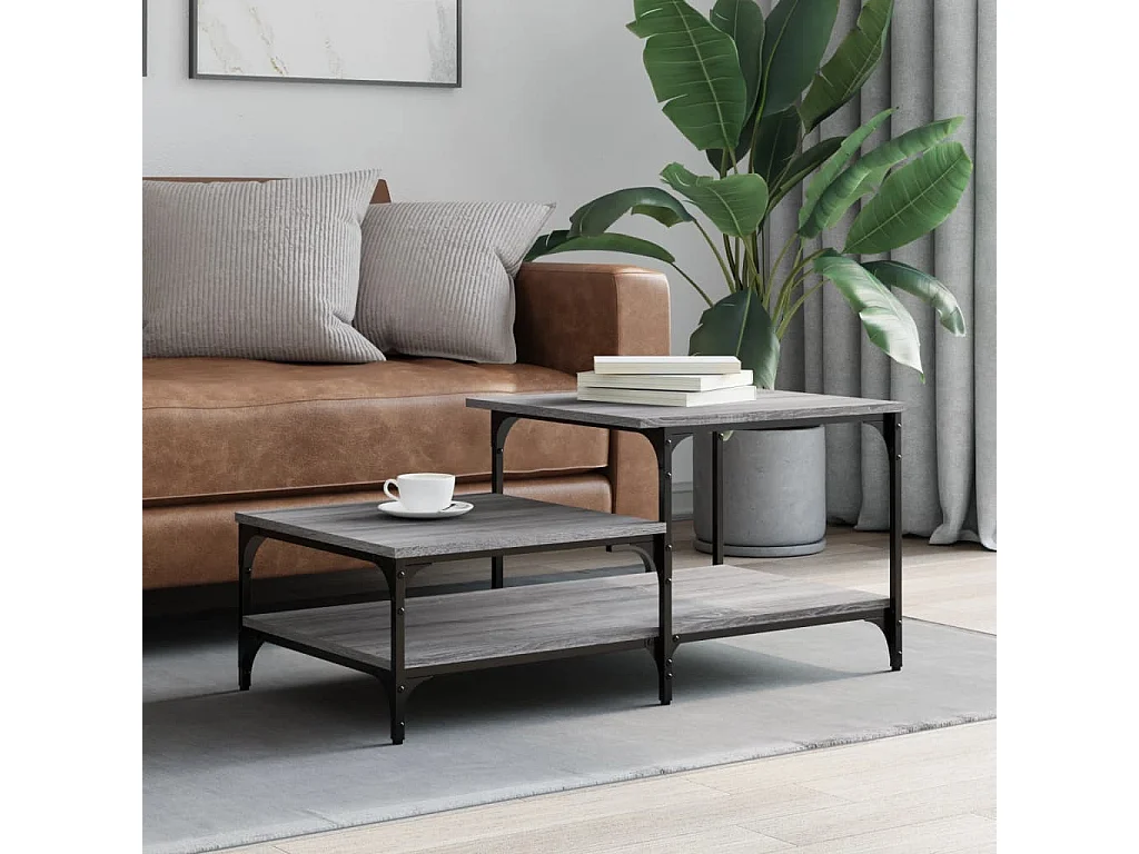 Table basse sonoma gris 100x50,5x45 cm bois d'ingénierie