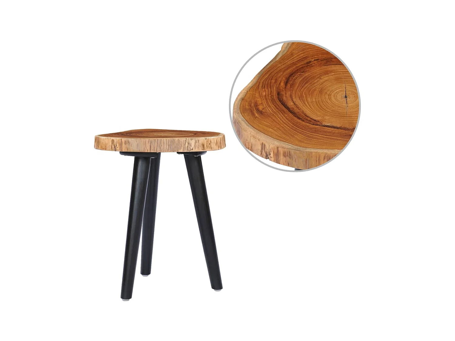 Goud Salontafel 40x45 cm Massief teakhout