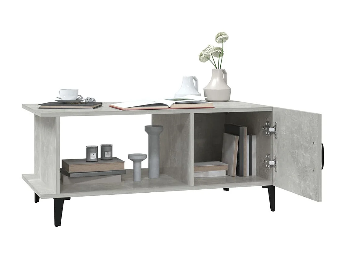 Table basse Gris béton 90x50x40 cm Bois d'ingénierie