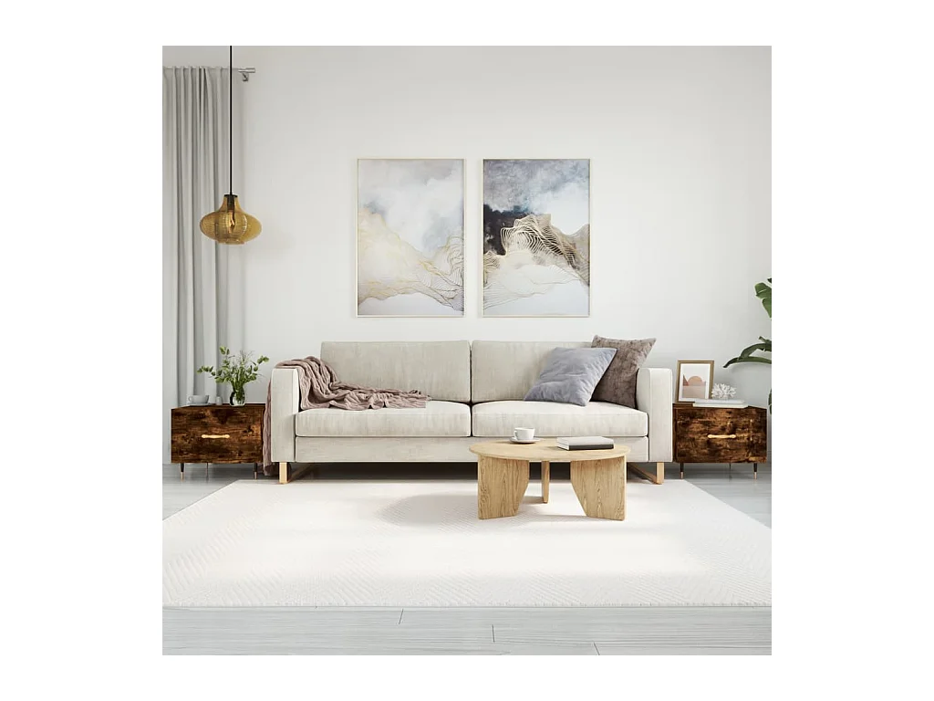 Goldene Couchtische, 2 Stück, geräucherte Eiche, 50 x 50 x 40 cm, Holzwerkstoff