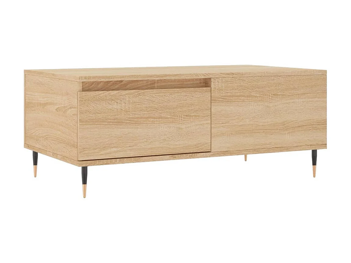 Gold Couchtisch Sonoma-Eiche 90x50x36,5 cm Holzwerkstoff